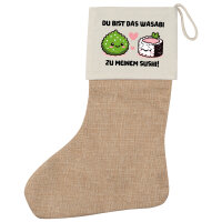 Weihnachtsstrumpf Bist das Wasabi zu meinem Sushi Beige Jute