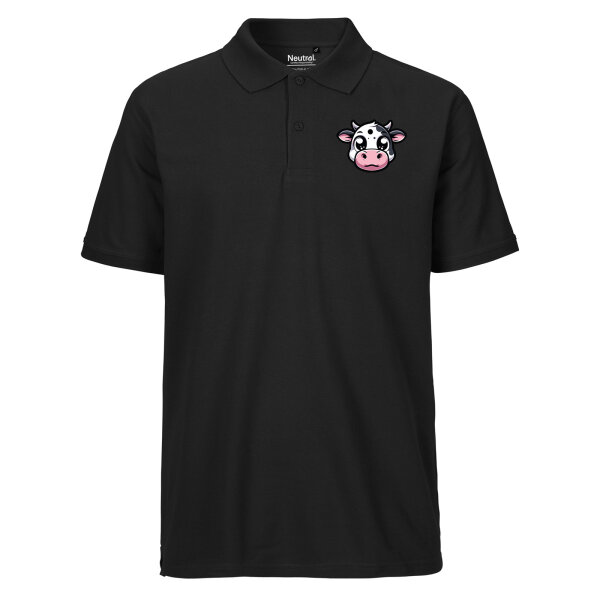 Herren Polo Shirt Comic Kuh Kälbchen