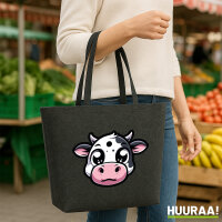 Filz Shopper Comic Kuh Kälbchen 22 Liter