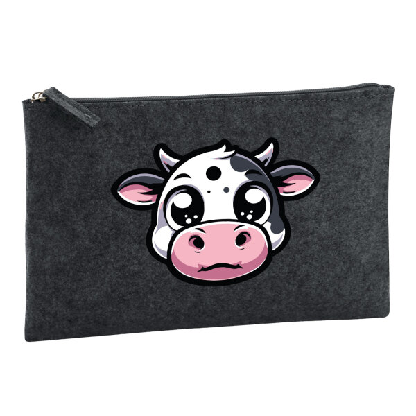 Kulturbeutel Comic Kuh Kälbchen 1 Liter Charcoal