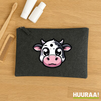 Kulturbeutel Comic Kuh Kälbchen 1 Liter Charcoal