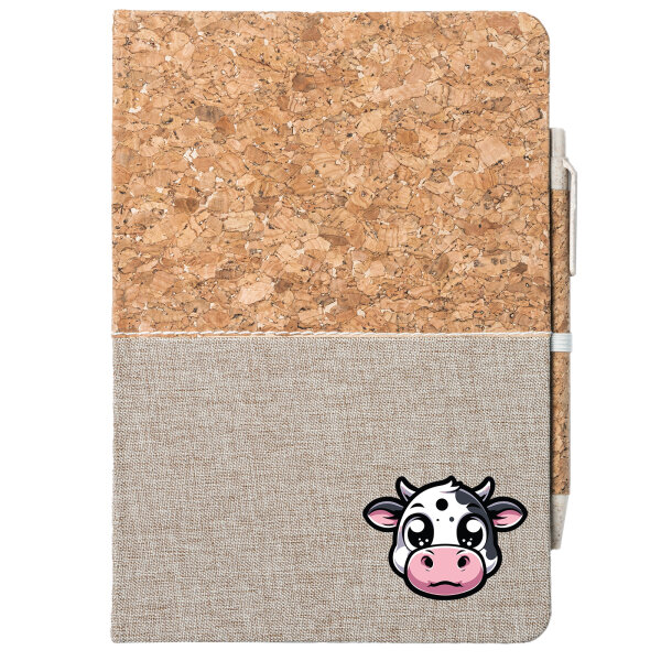 Notizbuch A5 Comic Kuh Kälbchen 80 Blatt inkl. Kugelschreiber