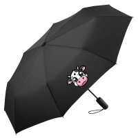 Regenschirm Comic Kuh Kälbchen 98cm Schwarz