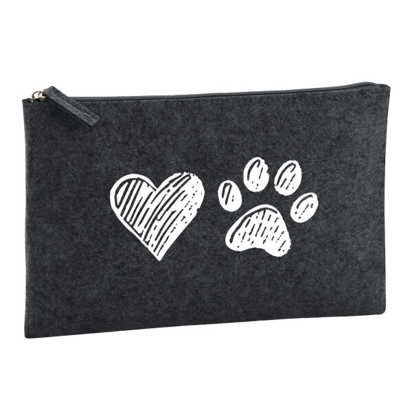 Kulturbeutel Herz Tapse 1 Liter Charcoal