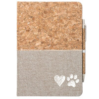 Notizbuch A5 Herz Tapse 80 Blatt inkl. Kugelschreiber