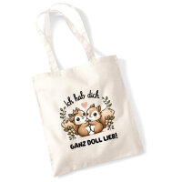 Jutebeutel Ich hab dich ganz doll lieb Einchhörnchen...