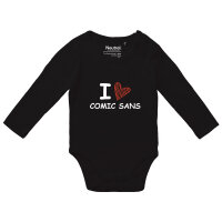 Baby Body I love Comic Sans Herz