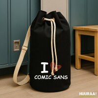 Seesack I love Comic Sans Herz 20 Liter Black