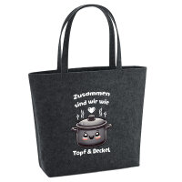 Filz Shopper Zusammen sind wir Dopf und Deckel 22 Liter
