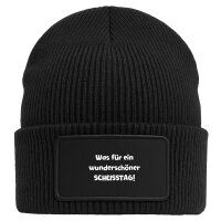 Beanie mit Patch Was für ein wunderschöner Scheisstag Black