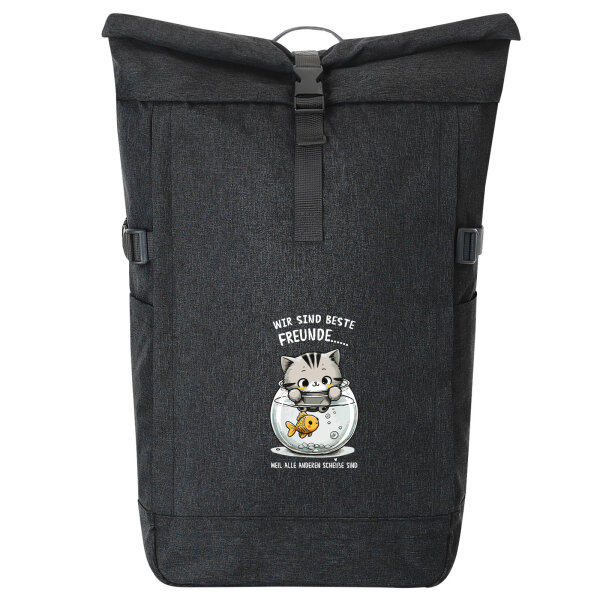 Kurierrucksack Beste Freunde Weil alle anderen scheiße sind. 30-44 Liter Black Melange