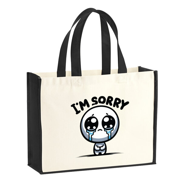 Jutetasche Im sorry weinendes Männchen 21 Liter Black