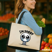 Jutetasche Im sorry weinendes Männchen 21 Liter Black