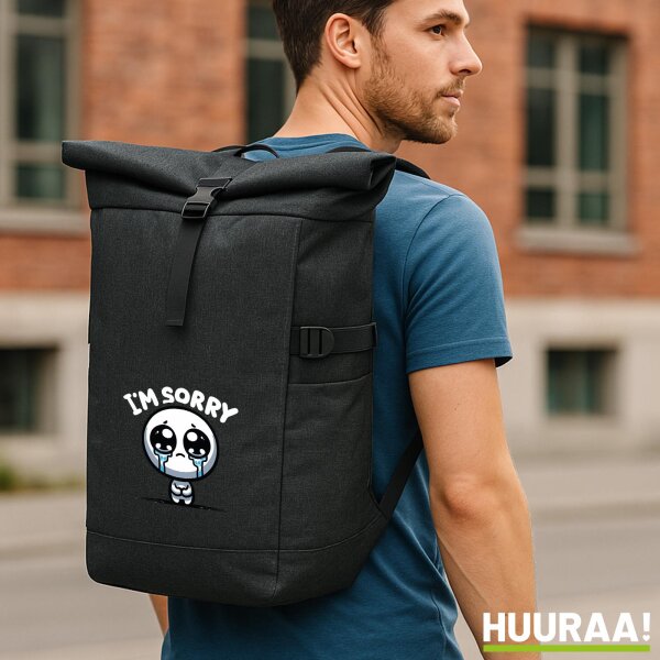 Kurierrucksack Im sorry weinendes Männchen 30-44 Liter Black Melange