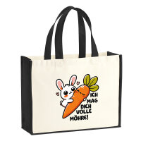 Jutetasche Mag dich volle Möhre Hase 21 Liter Black