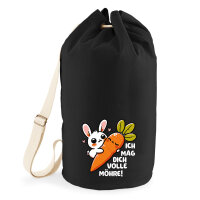 Seesack Mag dich volle Möhre Hase 20 Liter Black
