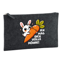Kulturbeutel Mag dich volle Möhre Hase 1 Liter Charcoal