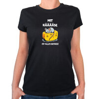 Damen T-Shirt Mit Käse ist alles besser Maus