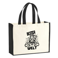 Jutetasche Bester Papa der Welt 21 Liter Black