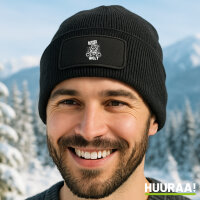 Beanie mit Patch Bester Papa der Welt Black