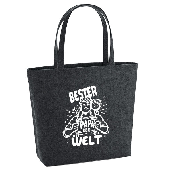 Filz Shopper Bester Papa der Welt 22 Liter