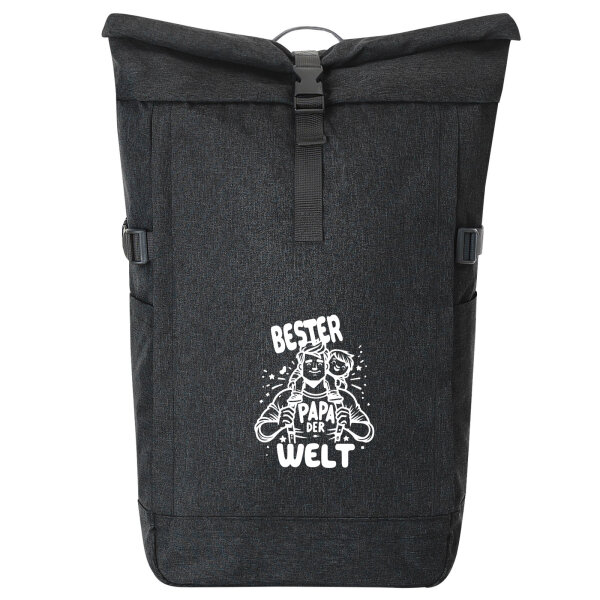 Kurierrucksack Bester Papa der Welt 30-44 Liter Black Melange