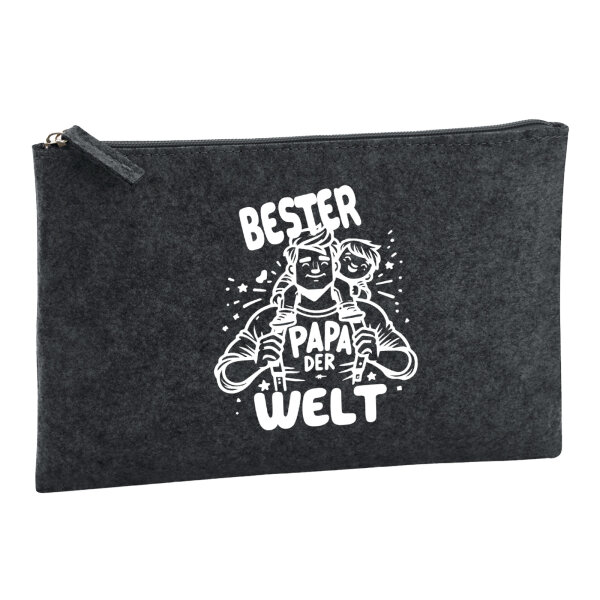Kulturbeutel Bester Papa der Welt 1 Liter Charcoal