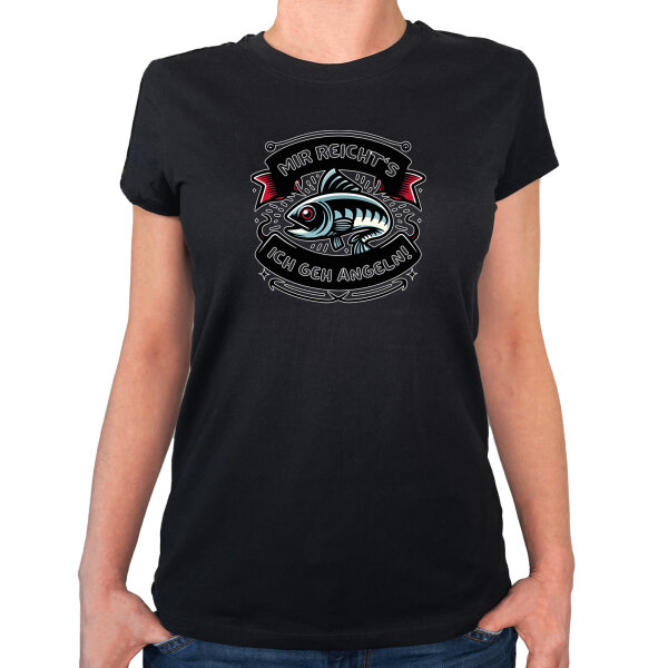Damen T-Shirt Mir reichtss ich geh angeln Fisch