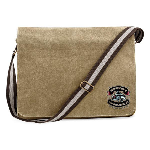 Umhängetasche Mir reichtss ich geh angeln Fisch 14 Liter