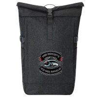 Kurierrucksack Mir reichtss ich geh angeln Fisch 30-44 Liter Black Melange