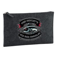 Kulturbeutel Mir reichtss ich geh angeln Fisch 1 Liter Charcoal
