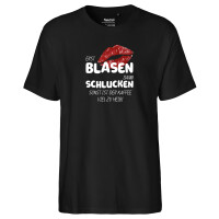 Herren T-Shirt Erst blasen dann schlucken, sonst Kaffee...