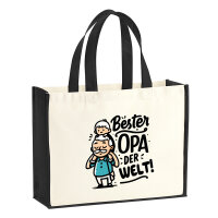Jutetasche Bester Opa der Welt 21 Liter Black