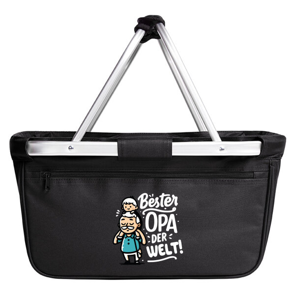 Einkaufskorb faltbar Bester Opa der Welt 20 Liter Black