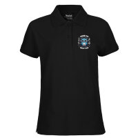 Damen Polo Shirt Musik an Welt aus Eule