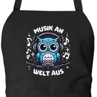 Sch&uuml;rze Musik an Welt aus Eule
