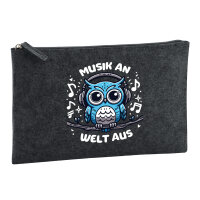 Kulturbeutel Musik an Welt aus Eule 1 Liter Charcoal