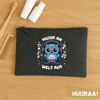 Kulturbeutel Musik an Welt aus Eule 1 Liter Charcoal