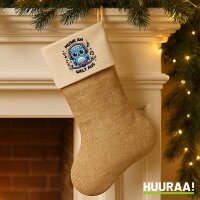 Weihnachtsstrumpf Musik an Welt aus Eule Beige Jute