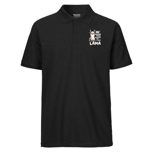 Herren Polo Shirt Besten Tage beginnen mit einem Lama