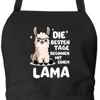 Schürze Besten Tage beginnen mit einem Lama mit Taschen