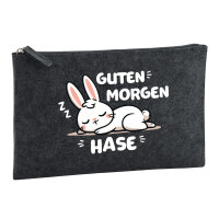 Kulturbeutel Guten Morgen Hase 1 Liter Charcoal