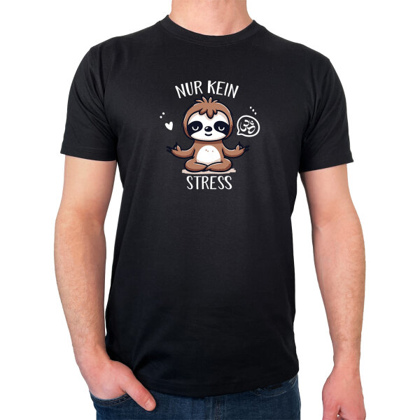 Herren T-Shirt Nur keinen Stress Yoga Faultier