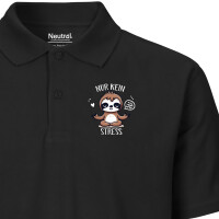 Herren Polo Shirt Nur keinen Stress Yoga Faultier