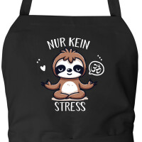 Schürze Nur keinen Stress Yoga Faultier mit Taschen