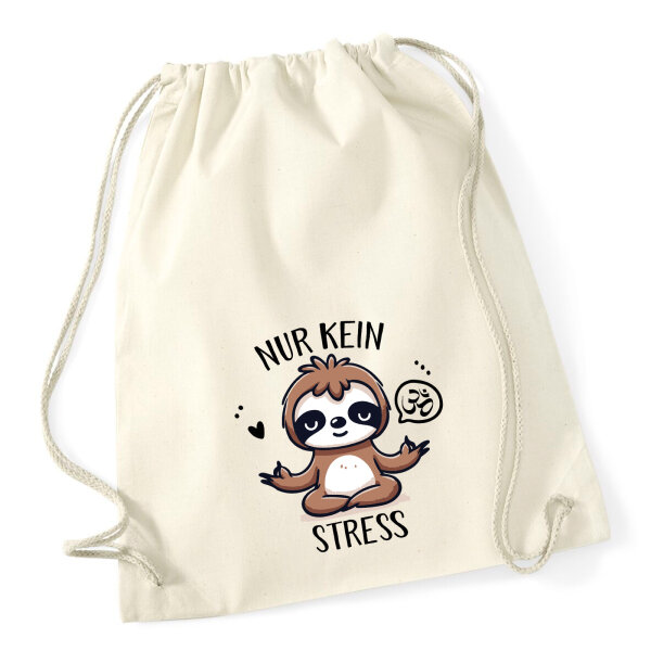 Turnbeutel Nur keinen Stress Yoga Faultier 12 Liter