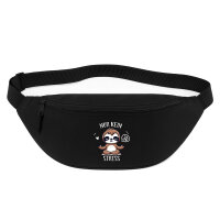 Bauchtasche Nur keinen Stress Yoga Faultier 2,5 Liter Black