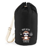 Seesack Nur keinen Stress Yoga Faultier 20 Liter Black