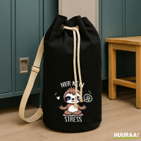 Seesack Nur keinen Stress Yoga Faultier 20 Liter Black