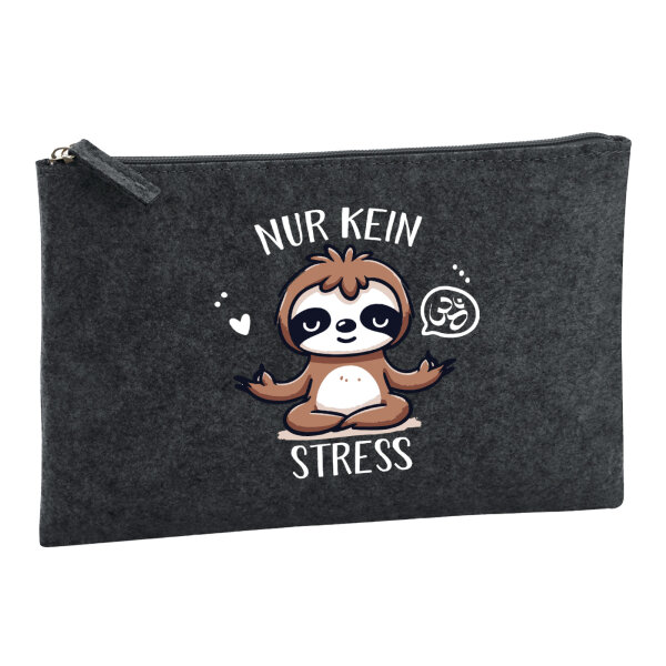 Kulturbeutel Nur keinen Stress Yoga Faultier 1 Liter Charcoal